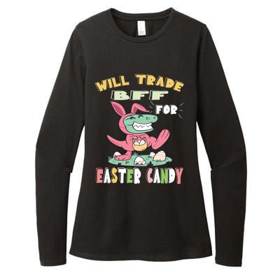 Will Trade Bff For Easter Candy Dinosaur T Rex Bunny Ears Gift Womens CVC Long Sleeve Shirt