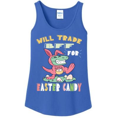 Will Trade Bff For Easter Candy Dinosaur T Rex Bunny Ears Gift Ladies Essential Tank