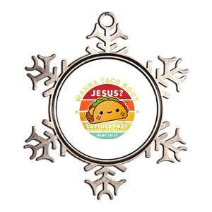 Wanna Taco Bout Jesus Cinco De Mayo Pun Christian Metallic Star Ornament