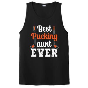 Wo The Best Pucking Aunt Ever Funny Hockey Sports Lover Meaningful Gift PosiCharge Competitor Tank