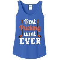 Wo The Best Pucking Aunt Ever Funny Hockey Sports Lover Meaningful Gift Ladies Essential Tank