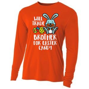 Will Trade Brother For Easter Candy Funny Family Cooling Performance Long Sleeve Crew