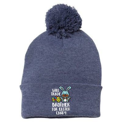 Will Trade Brother For Easter Candy Funny Family Pom Pom 12in Knit Beanie