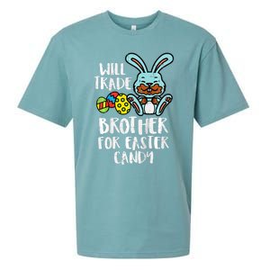 Will Trade Brother For Easter Candy Funny Family Sueded Cloud Jersey T-Shirt