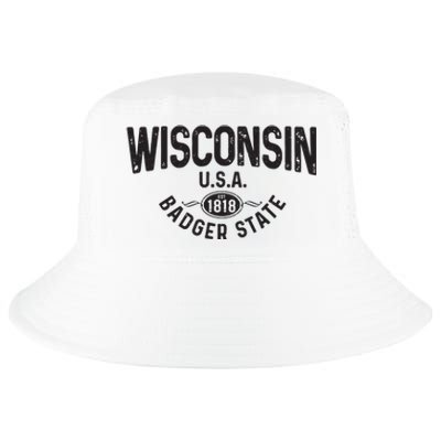 Wisconsin The Badger State Est 1818 Gift Cool Comfort Performance Bucket Hat