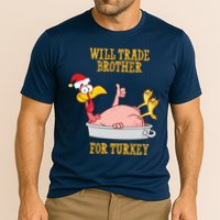 Will Trade Brother For Turkey Funny Thanksgiving Cooling Performance Crew T-Shirt