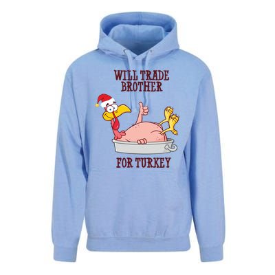 Will Trade Brother For Turkey Funny Thanksgiving Unisex Surf Hoodie