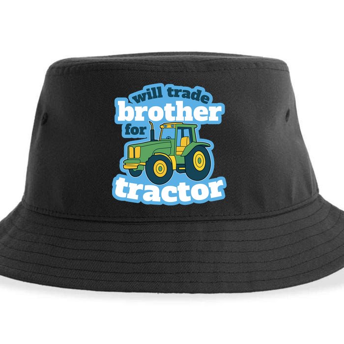 Will Trade Brother For Tractor Funny Sustainable Bucket Hat