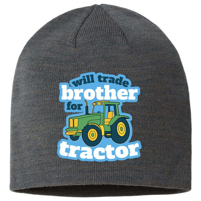 Will Trade Brother For Tractor Funny Sustainable Beanie