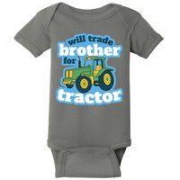 Will Trade Brother For Tractor Funny Baby Bodysuit