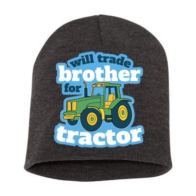 Will Trade Brother For Tractor Funny Short Acrylic Beanie