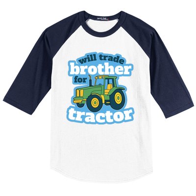 Will Trade Brother For Tractor Funny Baseball Sleeve Shirt