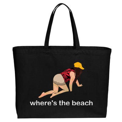 WhereS The Beach Cotton Canvas Jumbo Tote