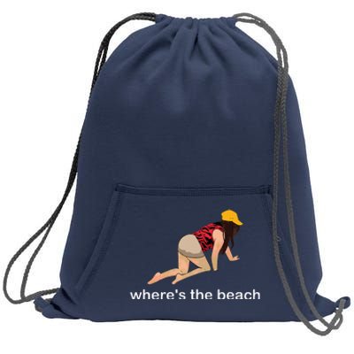 WhereS The Beach Sweatshirt Cinch Pack Bag