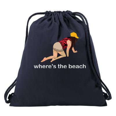 WhereS The Beach Drawstring Bag