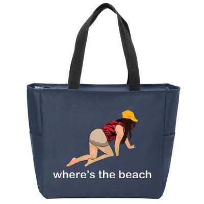 WhereS The Beach Zip Tote Bag