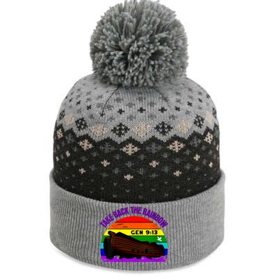 Womens Take Back The Rainbow Pride In Gods Covenant And Promise The Baniff Cuffed Pom Beanie