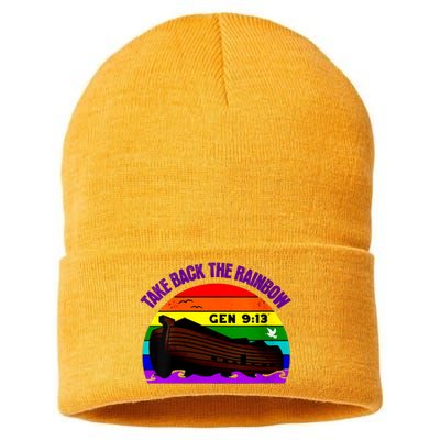 Womens Take Back The Rainbow Pride In Gods Covenant And Promise Sustainable Knit Beanie