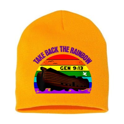 Womens Take Back The Rainbow Pride In Gods Covenant And Promise Short Acrylic Beanie