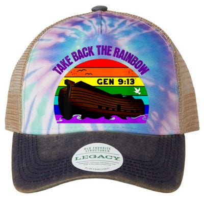 Womens Take Back The Rainbow Pride In Gods Covenant And Promise Legacy Tie Dye Trucker Hat