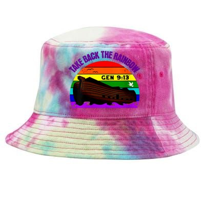 Womens Take Back The Rainbow Pride In Gods Covenant And Promise Tie-Dyed Bucket Hat