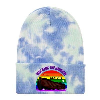 Womens Take Back The Rainbow Pride In Gods Covenant And Promise Tie Dye 12in Knit Beanie