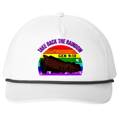 Womens Take Back The Rainbow Pride In Gods Covenant And Promise Snapback Five-Panel Rope Hat