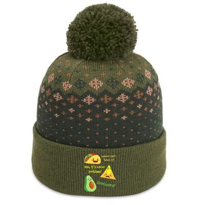 Wanna Taco Bout It Nacho Problem! Funny Avocado Food Pun The Baniff Cuffed Pom Beanie