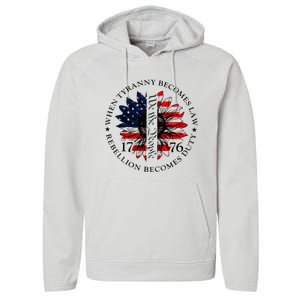 When Tyranny Becomes Law Rebellion Becomes Duty Performance Fleece Hoodie