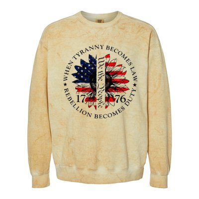 When Tyranny Becomes Law Rebellion Becomes Duty Colorblast Crewneck Sweatshirt