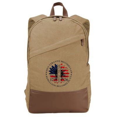 When Tyranny Becomes Law Rebellion Becomes Duty Cotton Canvas Backpack