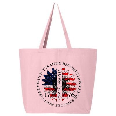 When Tyranny Becomes Law Rebellion Becomes Duty 25L Jumbo Tote