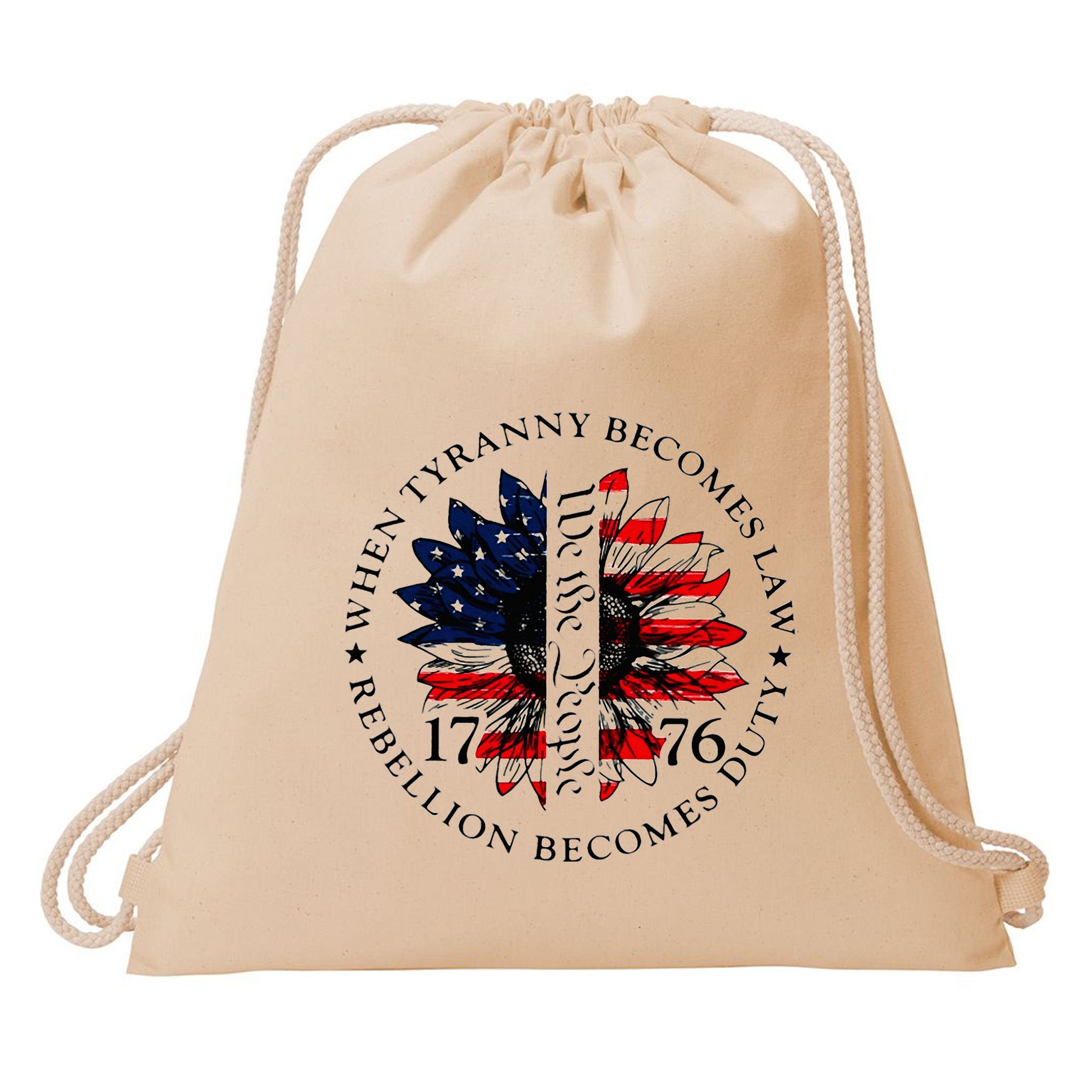 When Tyranny Becomes Law Rebellion Becomes Duty Drawstring Bag