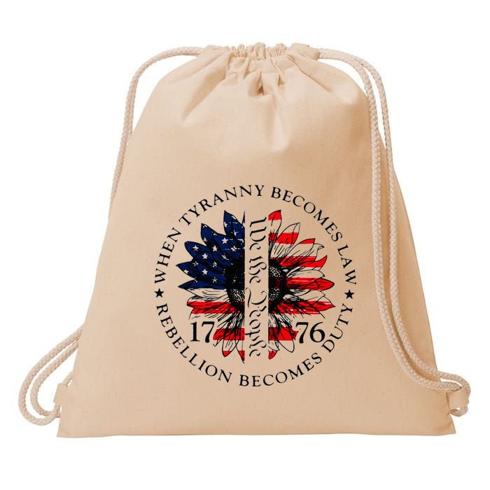 When Tyranny Becomes Law Rebellion Becomes Duty Drawstring Bag