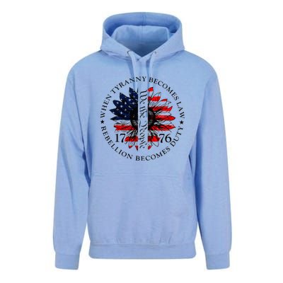 When Tyranny Becomes Law Rebellion Becomes Duty Unisex Surf Hoodie