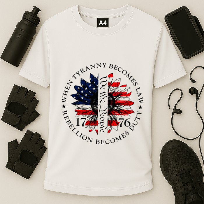 When Tyranny Becomes Law Rebellion Becomes Duty Cooling Performance Crew T-Shirt