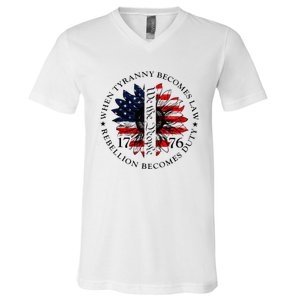 When Tyranny Becomes Law Rebellion Becomes Duty V-Neck T-Shirt