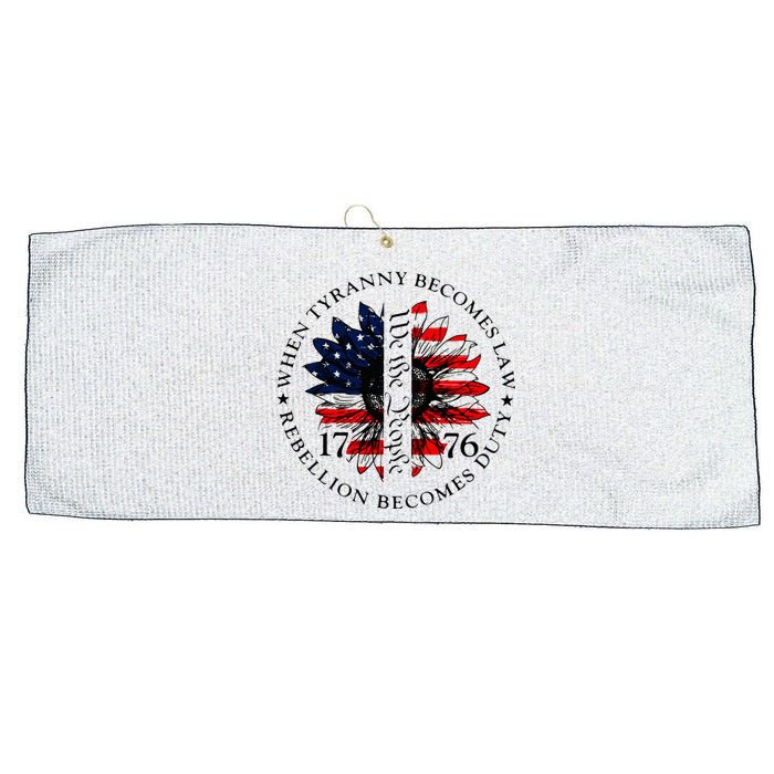 When Tyranny Becomes Law Rebellion Becomes Duty Large Microfiber Waffle Golf Towel