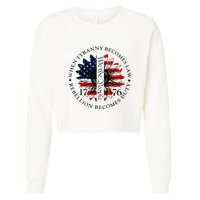 When Tyranny Becomes Law Rebellion Becomes Duty Cropped Pullover Crew
