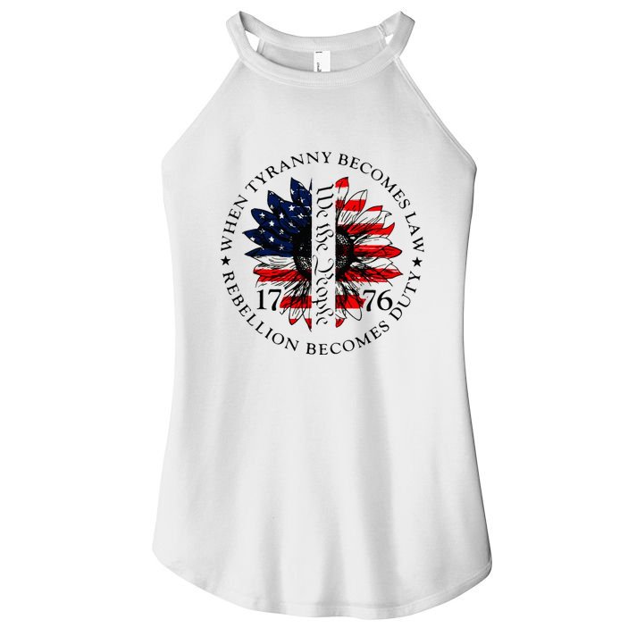 When Tyranny Becomes Law Rebellion Becomes Duty Women's Perfect Tri Rocker Tank