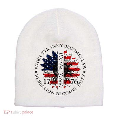 When Tyranny Becomes Law Rebellion Becomes Duty Short Acrylic Beanie