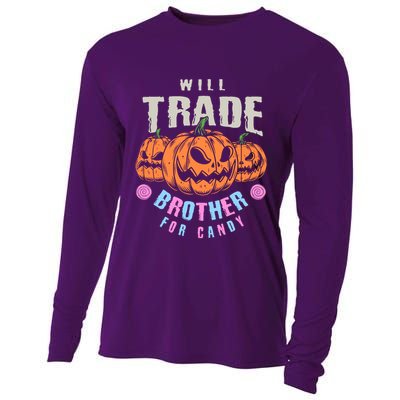 Will Trade Brother For Candy Funny Halloween Shirt Cooling Performance Long Sleeve Crew