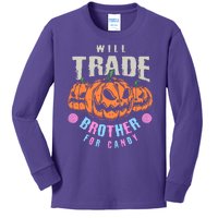 Will Trade Brother For Candy Funny Halloween Shirt Kids Long Sleeve Shirt