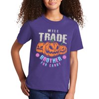 Will Trade Brother For Candy Funny Halloween Shirt Kids T-Shirt