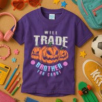Will Trade Brother For Candy Funny Halloween Shirt Kids T-Shirt