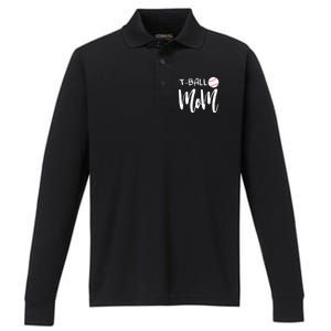 Wo T Ball Mom Tee Ball Christmas V-Neck Performance Long Sleeve Polo