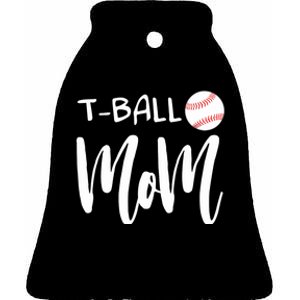 Wo T Ball Mom Tee Ball Christmas V-Neck Ceramic Bell Ornament