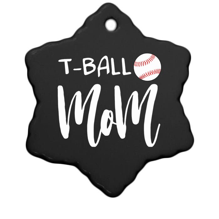 Wo T Ball Mom Tee Ball Christmas V-Neck Ceramic Star Ornament