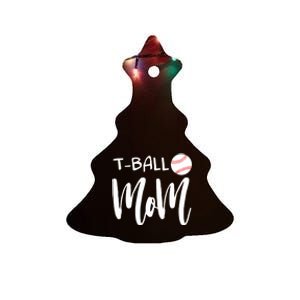 Wo T Ball Mom Tee Ball Christmas V-Neck Ceramic Tree Ornament