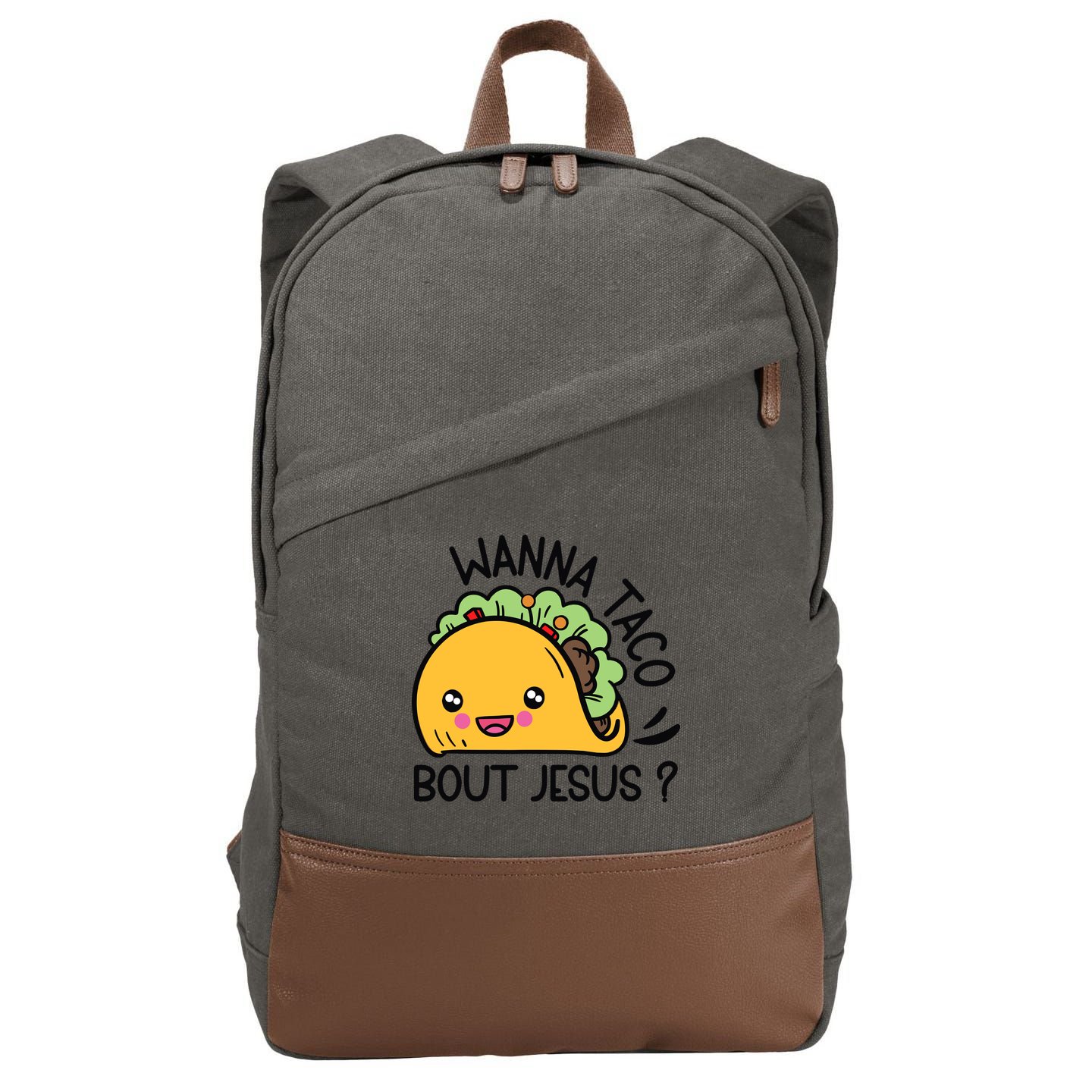 Wanna Taco Bout Jesus Cotton Canvas Backpack